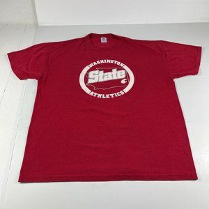 VTG Russell Washington State Cougars Shirt Adult Large Red Short Sleeve Tee